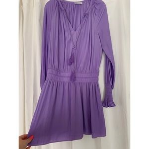 Brin Tassel Tie Neck Dress in Purple Orchid